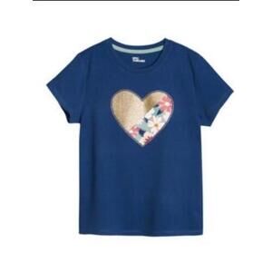 Epic Threads Big Girls Short Sleeve Floral Heart Glitter T-shirt